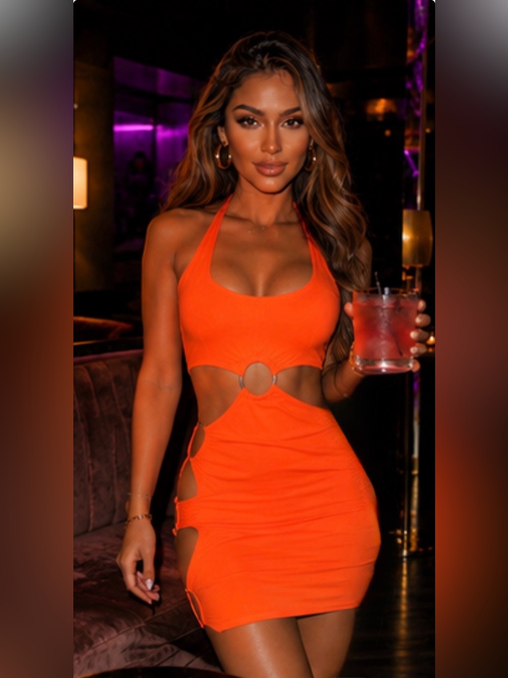 Fashion Nova Neon Orange Cutout Mini Dress — NWT | Size Small (US 4–6)